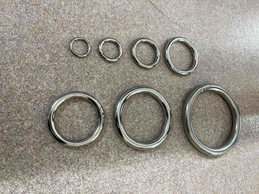 船用品のリング画像7種類の大きさ違い